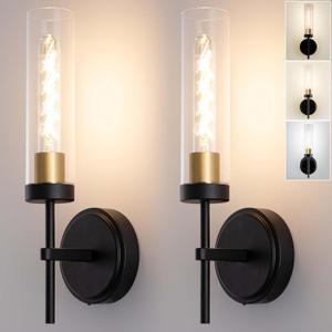 Wall Sconces,Battery Operated Wall Sconce 8000mAh Black Fast Chargin Endurance 100 Hours Infinitely Dimmable 2 Color Temperature Bulbs with Remote Control Wireless Wall Lights for Bedroom Living