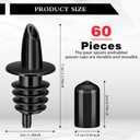 60 Pcs Bottle Pourers Syrup Pour Spouts Including Snow Cone Syrup Alcohol Liquor Bottle Pourers and Rubber Dust Cap Covers Dispenser Accessories