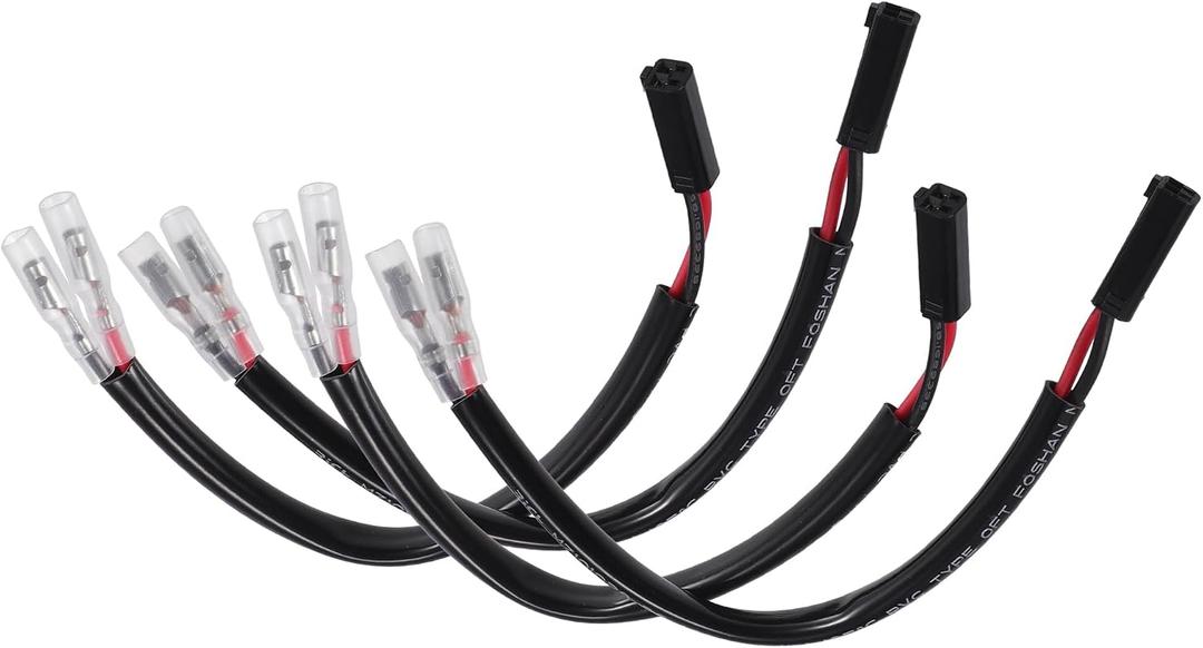 4 Pcs Motorcycle Turn Signal Cable Adapter Connectors Fit for Suzuki Motorcycle Turn Signal Wiring Plug Connector