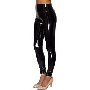 Women Mirror Faux Patent Leather Leggings Wet Look Reflective Shiny Stretch Tighten Pants High Waist Slim (Small, Black)