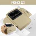 Hovom Car Center Console Cover, 13.39"7.87"2.76" Leather Armrest Cover for Cars, Memory Foam Armrest Pillow with Pocket, Cup Holder & Phone Slot, Universal Vehicle Arm Rest Cushion Pad (Beige)