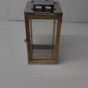 Large Lanterns Decorative -  Waterproof Wood Lanterns Decorative with Tempered Glass, Metallic Lid 7" x 13"