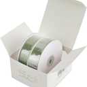 MEEDEE Sage Green Velvet Ribbon 1 Inch Single Face Nylon Velvet Ribbon 2 Rolls 20 Yards Light Green Ribbons for Christmas Tree, Gift Wrappig, Rustic Wreath, Velvet Bow Making, Home Decor