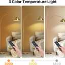 EOEYYOYB Floor Lamp with 3 Light Modes Adjustable Modern Arc Standing Tall Lamp Dimmable Brightness, Perfect for Living Room, Bedroom, and Office, Gold