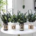 4 Pcs Christmas Decor for Home Christmas Artificial Eucalyptus Mason Jar Centerpiece for Table with Artificial Floral Arrangement Tiered Tray Decor for Winter Office Farmhouse Kitchen Table Home