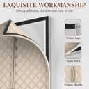 Yotache Magnetic Thermal Insulated Door Curtain Fits 60x80 inch Doors, Curtain Size 62" x 82" Weatherproof Oxford & Cotton Fill Door Covers to Keep Warm in Winter, Beige