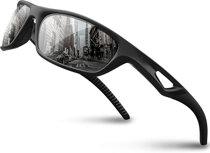 RIVBOS Polarized Sports Sunglasses Driving Sun Glasses Shades for Men Women Tr90 Frame for Cycling Fishing Running RB831