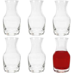 Cornucopia Brands Jarras de vino individuales (paquete de 6); pequeos decantadores de vino de 6.5 oz de una sola porcin de tamao mini personal