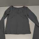 TiulZial Women Long Sleeve Tops - Sexy Going Out Sweetheart V Neck Basic Shirts Tight Slim Fall Trendy Clothing Small
