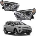 TO2502247 TO2503247 Driver & Passenger Side Headlights Left & Right Headlamps Assembly Replacement for 2016 2017 2018 Rav4
