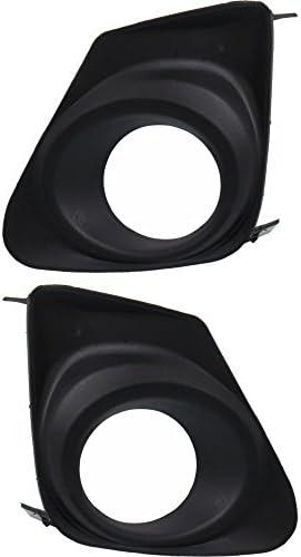 Front Fog Light Trim Set of 2 Compatible With 2011-2013 Toyota Corolla, Textured Black, Driver and Passenger Side