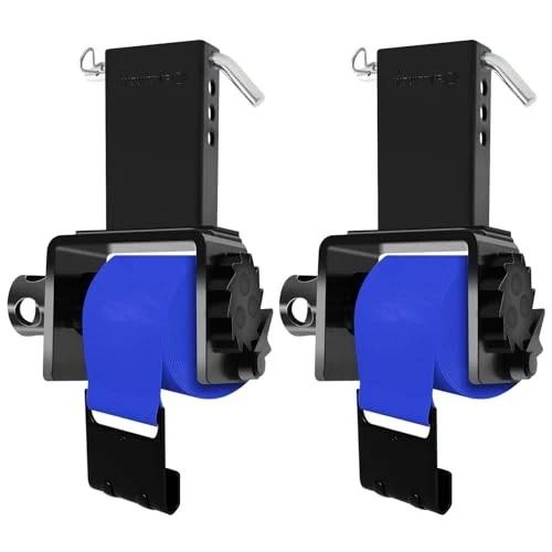 SALUINOKI 2 Pack Trailer Stake Pocket Winch Flatbed Kit Blue, Capacity 16,200 lbs Utility Flatbed Accessories, Include 4 inch Flatbed Winch Straps 30 Ft for 2x4 Stake Pockets