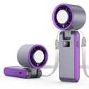 Portable Handheld Fan, (1-100) Speed Adjustable 3000mAH Rechargeable Personal Air Turbo Fan with Cooling Tech for Outdoor Activities/Travel/Working (Purple-Grey)