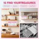 2 x FUYIHGL Mahjong Tiles Bag with Zipper - Pink Clear Carrying Pouch Storage Holder with Embroidery Lettering Case Only - American Mah Jongg Accessories and Gifts for Women Travel Party Game Night