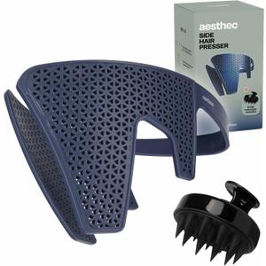 Men's Side Hair Flattener with Scalp Massager - Patented 3-Minute Down Perm Presser with Color-Changing Heat Indicator Technology and Ventilated Design for Fast/Easy Grooming