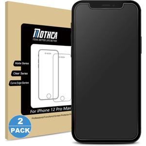 Mothca 2 Pack Matte Glass Screen Protector for iPhone 12 Pro Max Anti-Glare & Anti-Fingerprint Tempered Glass Clear Film Case Friendly Bubble Free for iPhone 12 Pro Max 6.7-inch (2020)-Smooth as Silk