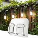 40 Pack Large Outdoor String Light Hooks - Reusable & Waterproof Adhesive Clips for Patio & Garden - Damage-Free, Clear Wire Holders for Christmas Garland, Decoration & Cable Management