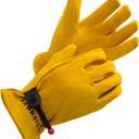 Kids Work Gloves Age 2-14, Extra Soft Deerskin Suede, Durable, Flexible Toddler Youth Genuine Leather Gloves for Kids Yard Work, Working, Gardening (XL, Yellow, 12-14 Years Old)