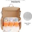 CEI-CEI Neoprene Diaper bag Backpack Waterproof Baby Changing Bags for Mom and Dad with Changing Pad Large Travel Maternity Tote with Insulated Pockets and Organised Compartments (Oat)