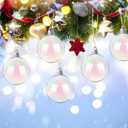 30 PCS Iridescent Ornaments Balls,2.36 Inch Clear Christmas Rainbow Ball,Plastic Hanging Bubble Ornaments Balls for Christmas Tree,Party,Home Decor