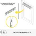 OOK French Cleat, Picture and Mirror Hanger with Hardware, 100lb, Aluminum, 533208