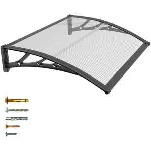 40x48 Inch Window Door Awning Exterior,Polycarbonate Outdoor Overhang Canopy Shelter,UPF 50+ UV Rain Snow Sun Protection,Spliced Overdoor Awnings for Outside,Porch,Patio,Deck,House Entrance