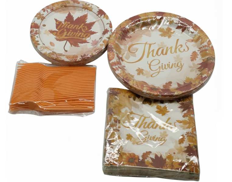 Thanks Giving Plates, Forks and Napkins Set
