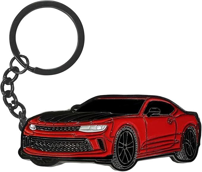 Glahorse For Chevy Camaro Keychain，For Chevy Camaro Accessories 20102020，Metal Keychain (Red)