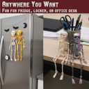 Poseable Skeleton Fridge Magnet, 3D Printed Vintage Magnetic Skeleton Figurine, Funny Skeleton Magnets with Movable Joints, Strong Magnetic Skeleton for Fridge, Halloween Kitchen Decor (4-Pack)