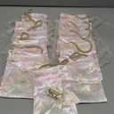Liobelon 10 Pieces champagne Floral Small Gift Bags with Handles 6 x 5'' Satin Gift Bags Small Drawstring Jewelry Pouches Candy Bag Tea Party Favor Bags Wedding Favors Candy Boxes for Party