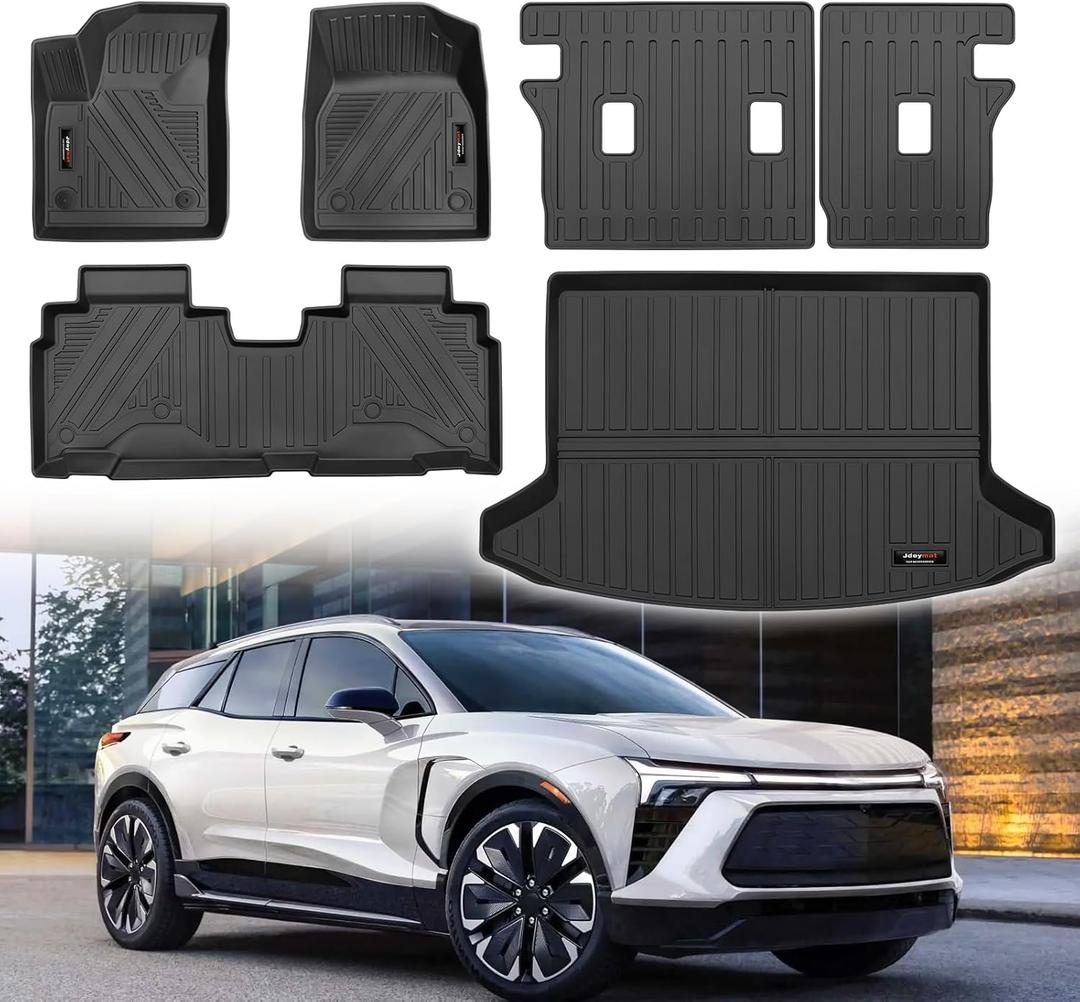 for 2024 2025 2026 Honda Prologue/Chevy Blazer EV (Not Blazer) Floor Mats Trunk Cargo Mat and Backrest Mats All Weather TPE for Honda Prologue Chevy Blazer EV Accessories (Full Set)