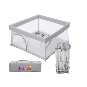 Babelio Foldable Baby Playpen, Snap-Play, 46" × 46" No Assembly Required, Portable Playard for Babies and Toddlers, Indoor & Outdoor Kids Safety Play Pen Area, Travel Fence