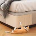 Bed Cat Scratcher Pad,47.2"x15.8"Cat Scratching Mat,Self-Adhesive Trimmable Anti Scratch Bed Couch Wall Corner Furniture Protector from Cat Claws,Easy Use for Cat Carpet/Door/Post (Beige)