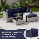 9 Pcs Outdoor Patio Cushions Covers Replacement Waterproof with Zipper for 5 Pcs Patio Furniture Set, Covers Only