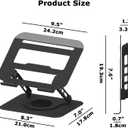 Adjustable Laptop Stand, 360 Rotating Computer Riser, Stable Base Stand Holder for MacBook Pro/Air Notebook up to 16 Inches, Black