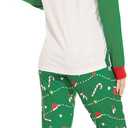 VENTELAN Family Matching Christmas Pajamas Set Holiday Santa Claus Sleepwear Xmas PJS Set for Couples and Kids (10 Years, Green Christmas Tree)