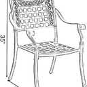 Gardenised Indoor and Outdoor Patio Bistro Chairs with Armrest Bronze Dinning Set 2 Chairs with 1 Table Cast Aluminum. (Chairs)