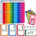 JoyCat 288 Flash Cards for Kids Ages 4-8, Math Flash Cards & Pop Fidget Chart, Math Manipulatives Game for Addition Subtraction Division Multiplication for Kindergarten 1st 2nd 3rd 4th 5th 6th Grade