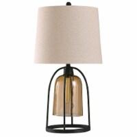 StyleCraft Malvern Industrial Table Lamp - Amber / Black