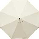 10Feet Patio Umbrella Replacement Canopy, For 8 Ribs,Market and Table Umbrella Top,Universal Strong and Thick Umbrella Canopy,UV Protection,Canopy Only. (Beige)