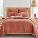 Levtex Home Mills Waffle Full/Queen Quilt Set (88x92in) with 2 Pillow Shams (26x20in) - Adobe - 100% Cotton Full/Queen Size Quilt Bedding Set - Lightweight, Soft, Pre-Washed