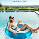QPAU Inflatable Pool Float 2 Pack | Backrest & Armrest Support Water Float Chair | 44 Lounger Float with 1 Cup Holder | Cooling Outdoor Inflatable Pool Chair | Summer Water Play Party