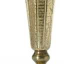 Afloral Distressed Gold Metal Fluted Vase, 14.02"L x 6.5"W x 14.02"H