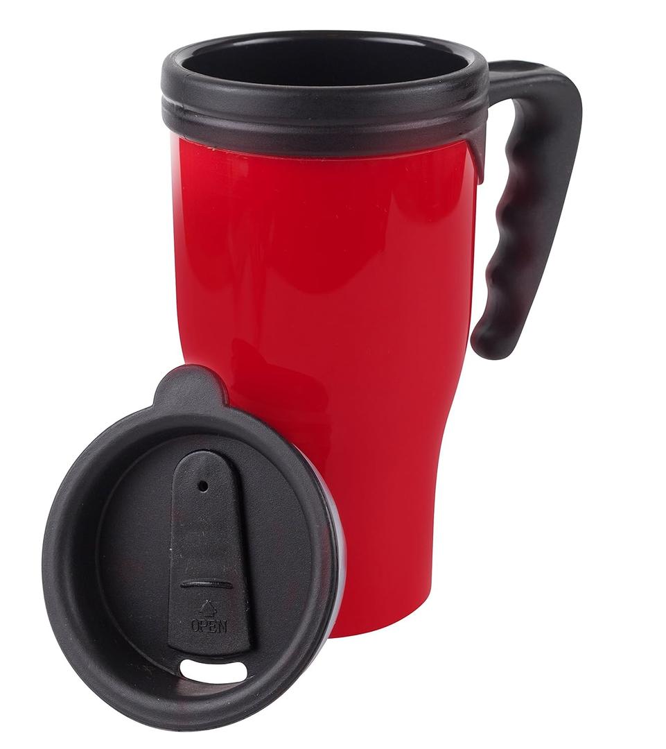 Fill n Brew Insulated Mug, Plastic, 16 Oz Blue