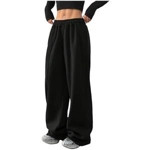 SHENHE Women's Straight Leg Elastic Waist Sweatpants Waist Pockets Loose Casual Jogger Pants, S