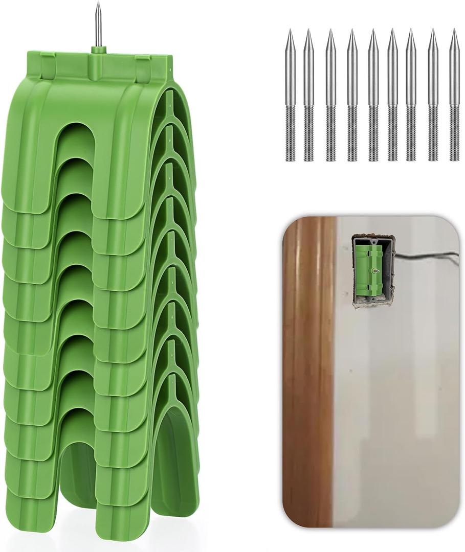 Sumnacon 10 Packs Outlet Marker for Drywall Installation, Drywall Marking Tool for Electrical Outlets, ABS Plastic Electric Wire Protection, Orange (10, Green)