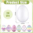 Thenshop 40 Pcs Easter Eggs DIY Kit for Painting Decorating with 24 White Pastel Foam Eggs, 4 Strips of Paint, 4 Paint Palette, 8 Brush for Basket Decorations Stuffers Spring Party