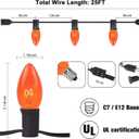 Cbebew Orange Halloween Lights, 25 FT Christmas String Lights with 25 C9 Incandescent Bulbs, Waterproof Halloween Decorations for Outdoor Indoor Patio Home Party Garden Yard Decor