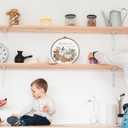 MAQIKA Fall Pumpkin Floral Wall Art, Autumn Decor, Rustic Round Wall Hanging, Farmhouse Canvas Prints for Home Living Room, 10x10 Inch