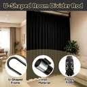 U Shape Privacy Partition Curtains for Room Divider,78.5" W x 86" H